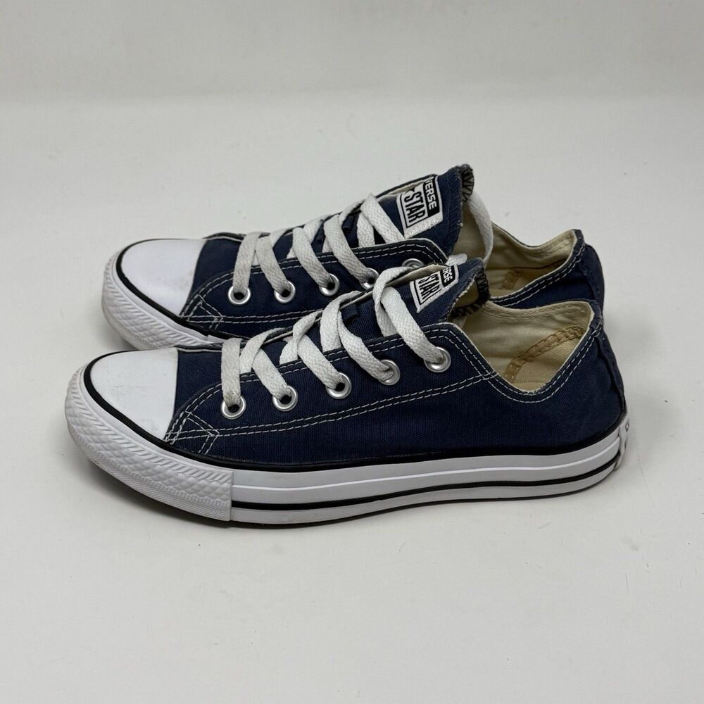 Converse All Star Sneakers Womens 6 Blue Canvas Low Top Retro Grunge Shoes - Picture 4 of 16